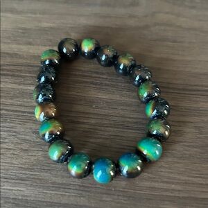 Black Beaded Mood Bracelet